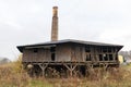 Lebork, pomorskie / Poland ÃÂ¢Ã¢âÂ¬Ã¢â¬Å November, 21, 2019: Old devastated brick factory in Central Europe. Wooden structure and brick